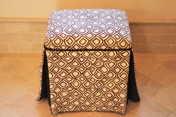 Upholstered Vanity Footstool - The Vineyard, Inc. USA - Custom Waterproof Sunbrella Fabric & Terry Lined Inset