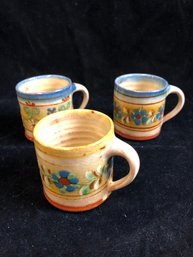 3 Hand-painted Coffee Cups