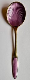 Vintage Frigast Denmark Gold Wash Sterling Guilloshe Enamel Sugar Spoon