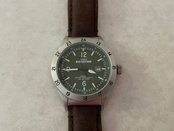 Timex Expedition Men's Watch With Green Dial & Genuine Leather Band