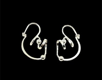 Sterling Silver Abstract Shaped Earrings