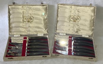 Two Sets Of Royal Buffalo Horn Cutlery