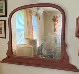 Wooden Dresser Top Mirror With Wall Mounts