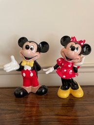 Minnie And Mickey, 9' Tall Porcelain Figurines .