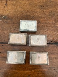 Lot Of 5 Sterling Monogrammed Matchbook Covers