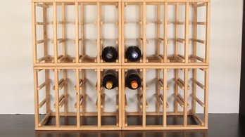 SET OF 4 WOODEN WINE RACKS CAN HOLD UP TO 48 BOTTLES IN TOTAL