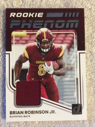 2022 Panini Donruss Rookie Phenom Brian Robinson Jr. Jersey Relic Card - K