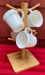 Corningware Mugs And Mug Tree