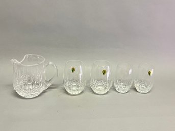 5 Piece Waterford Lismore Set Including Pitcher And Glasses