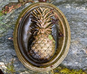 A Cast Concrete Welcoming Pineapple Garden Plaque