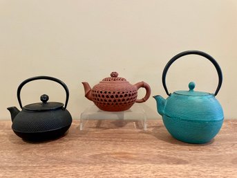 Three Well Crafted Asian Teapots