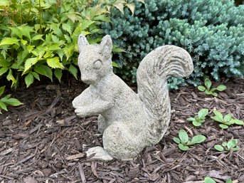 Vintage Garden Statuary: A Sweet Little Squirrel