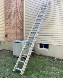 A Large 28' Aluminum Extension Ladder