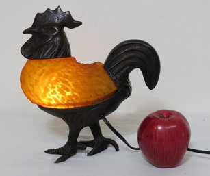 The Funky Chicken Iron & Glass Figural Tabletop Accent Lamp