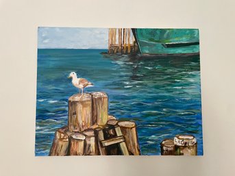 Seagull Acrylic On Canvas, Signed