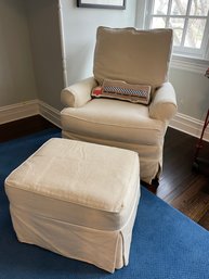 A Serena And Lily Hayes Glider And Ottoman - Slipcovered