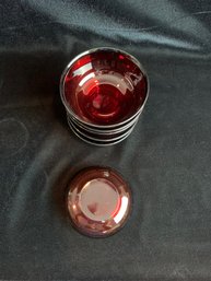 Red Glass Oil Cups