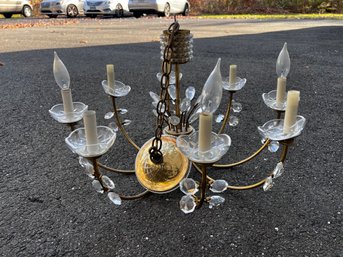 Mid Century Inspired 8-light Candelabra Chandelier With Cut Crystal Accents