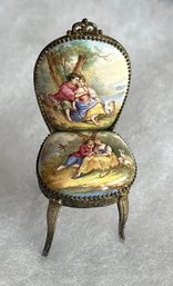 Gorgeous Antique Porcelain Hand Painted Miniature Chair