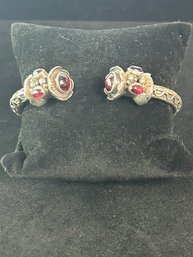 Sterling And Red Quartz Cuff ?