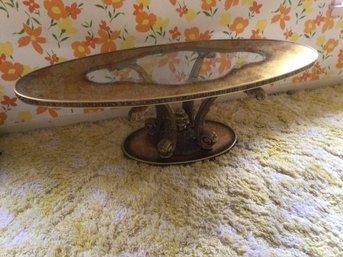 Mid Century Glass Top Coffee Table