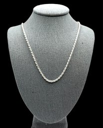 Gorgeous Italian Sterling Silver Long Twisted Necklace