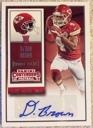 2015 Panini Contenders Rookie Ticket Da'Ron Brown Autograph Card - K