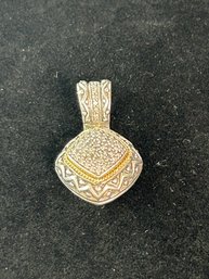 Sterling 18K Diamond Pendant