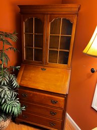 French Country Secretaire Desk With Showcase