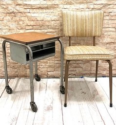 MCM Rolling Utility Cart And Vinyl Kitchen Chair