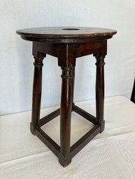 An Antique 18th Century Oak English Pub Stool