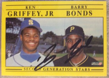 1991 Fleer Barry Bonds Autographed Card - K