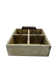 Rustic Wooden 4 Compartment Caddy