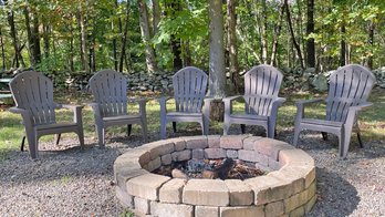 A Set Of 5 Outdoor Adirondack Chairs