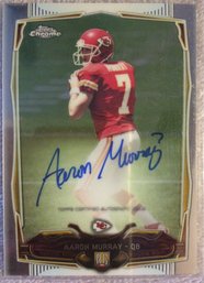 2014 Topps Chrome Aaron Murray Autographed Card - K