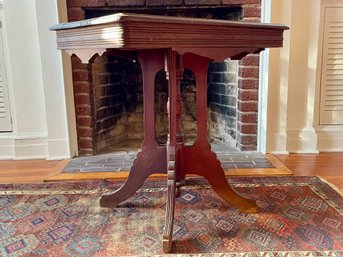 Antique Victorian Eastlake Parlor Table With Graceful Spoon Carvings