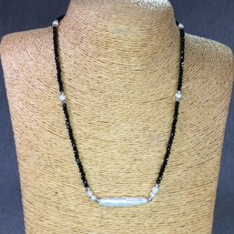 Gorgeous Brand New Black Jet Bead With Genuine Cultured Seed And Biwa Pearl Necklace - Very Pretty Necklace