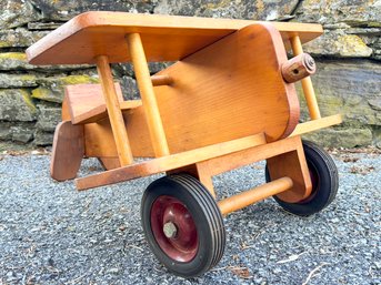 A Vintage Pine Airplane Toy - Needs Propeller