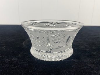 Vintage Lausitzer Etched Crystal Glass Frosted Dish