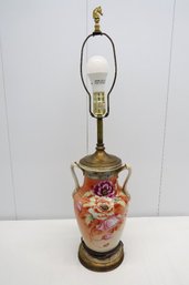 A Nippon Era ( 1891-1921)  Floral Table Lamp - In Working Condition