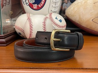 Mens Leather Coach Belt, Black