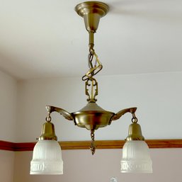 An Old Town Lighting Co Reproduction Brass 2 Arm Pan Light  - Family Room