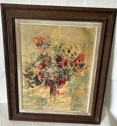 Original Circa 1940s OTTO BANZ BOTTO Impressionist Oil Painting Of A Floral Bouquet