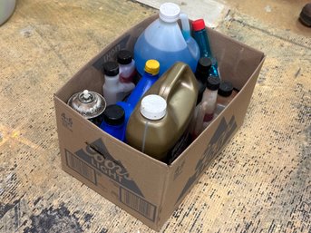 Box Lot: Antifreeze, Motor Oil, Windshield Fluid & More