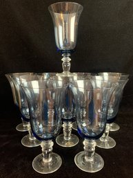 Stemmed Glasses With Blue Tint