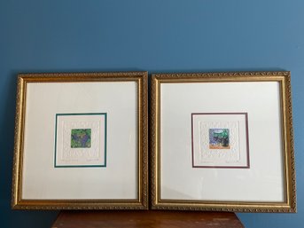 Pair Of Stephen Whittle Pencil Signed Art Works. Wine Motif ' Celebration' And 'ready For Harvest'