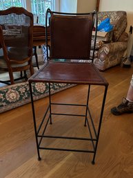 Metal And Leather Stool