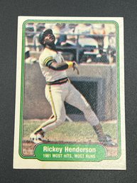 1982 Fleer Rickey Henderson Hall Of Fame