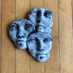Signed Ritter Handmade Ceramic Faces 7x8in Cool Wall Art Someone Looking At You