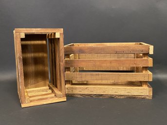 A Pair Of Small Wooden Crates